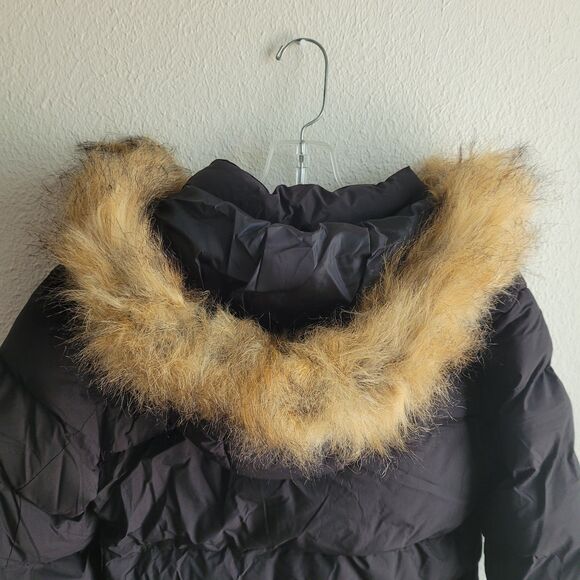 Puffer Coat Parka Hooded Jacket Womens XS Black Windproof CHERFLY - Picture 9 of 16